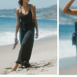 Anthropologie mason tie-front cover-up jumpsuit